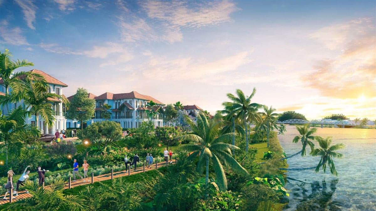 Dãy biệt thự ven sông tại dự án Sunneva Island.